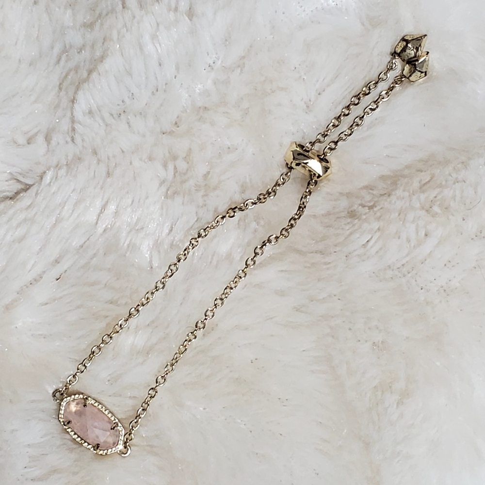 Kendra Scott Elaina Delicate Chain Bracelet in Rose Quartz - Picture 2 of 5